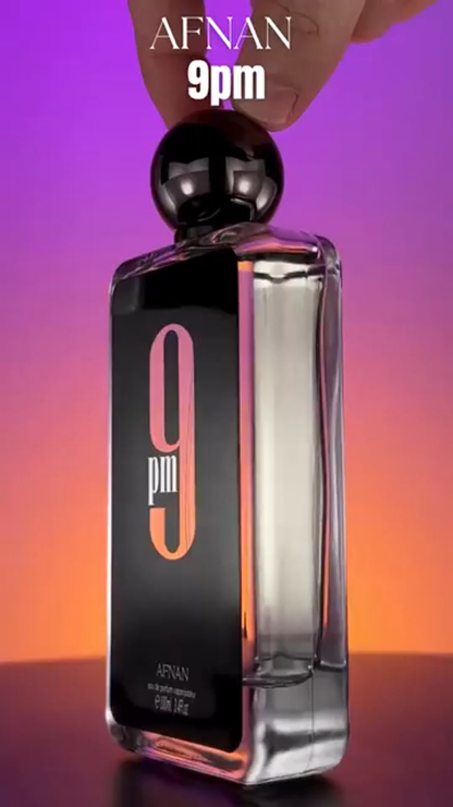 Afnan 9 PM Eau de Parfum for Men 3.4 fl oz | Long-Lasting Cologne for Men | Amber Vanilla Fragrance with Apple, Cinnamon & Tonka Bean Notes