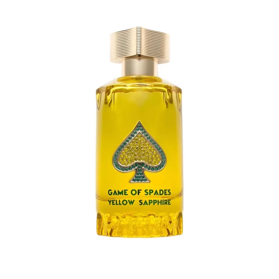 Jo Milano Game of Spades Yellow Sapphire Parfum Spray 3.4 oz / 90 ml | Unisex Eau de Parfum with Rose, Tonka Bean, Oud & Vanilla Notes | Floral Woody Long-Lasting Fragrance