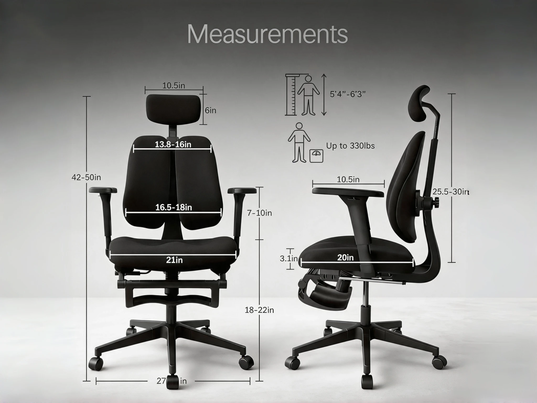 S3 Flex Split Back Ergonomic Chair