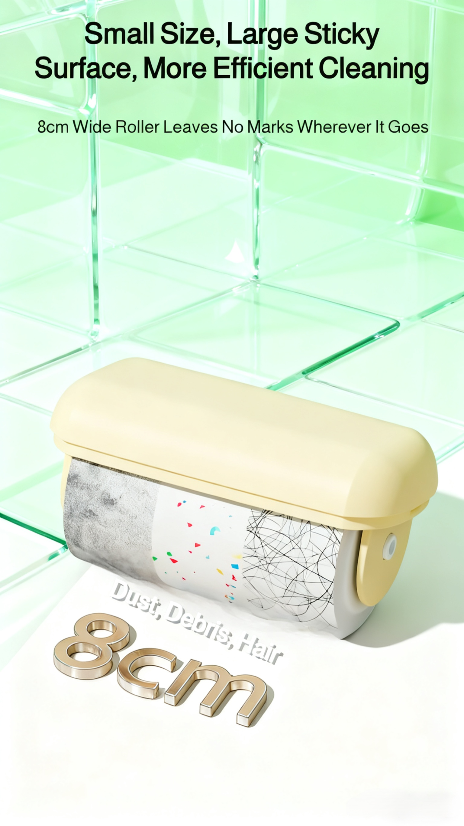 Sticky washable lint roller for car interiors