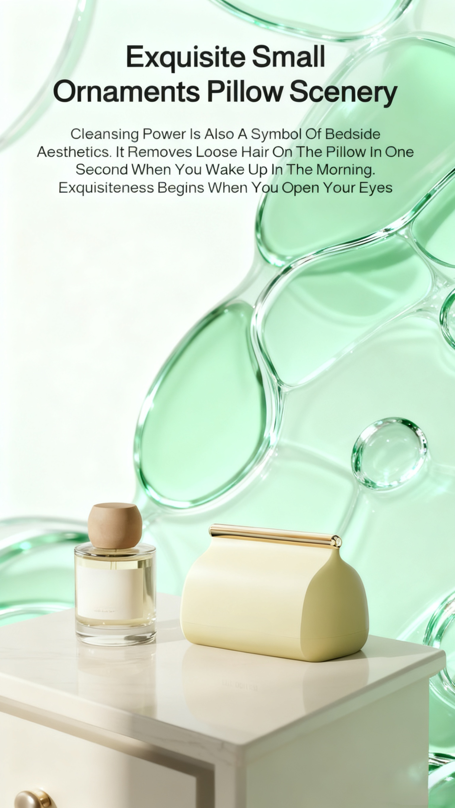 Lint roller cleaning dust from sofa fabric