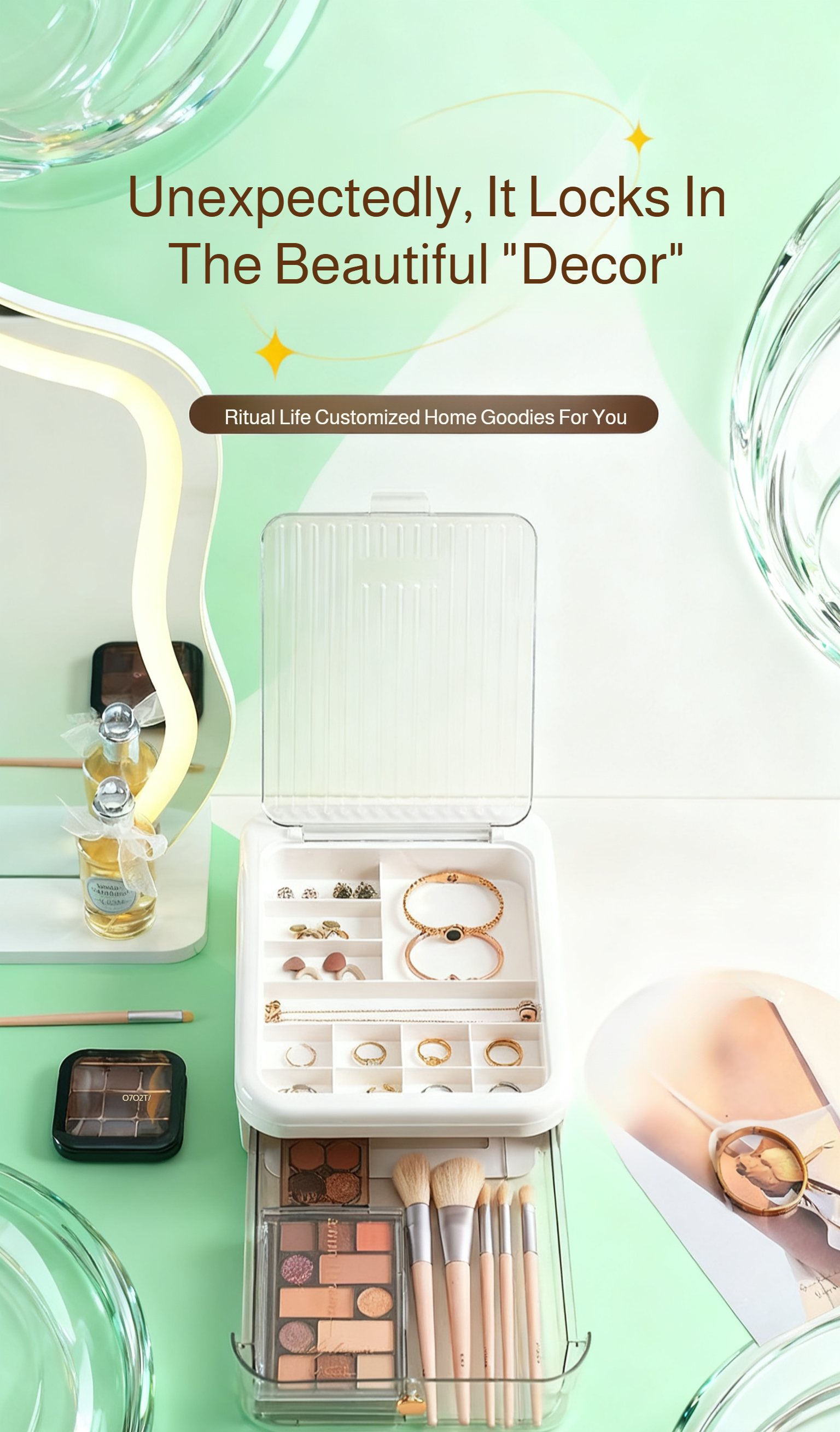 Compact and stylish jewelry organizer for home and travel