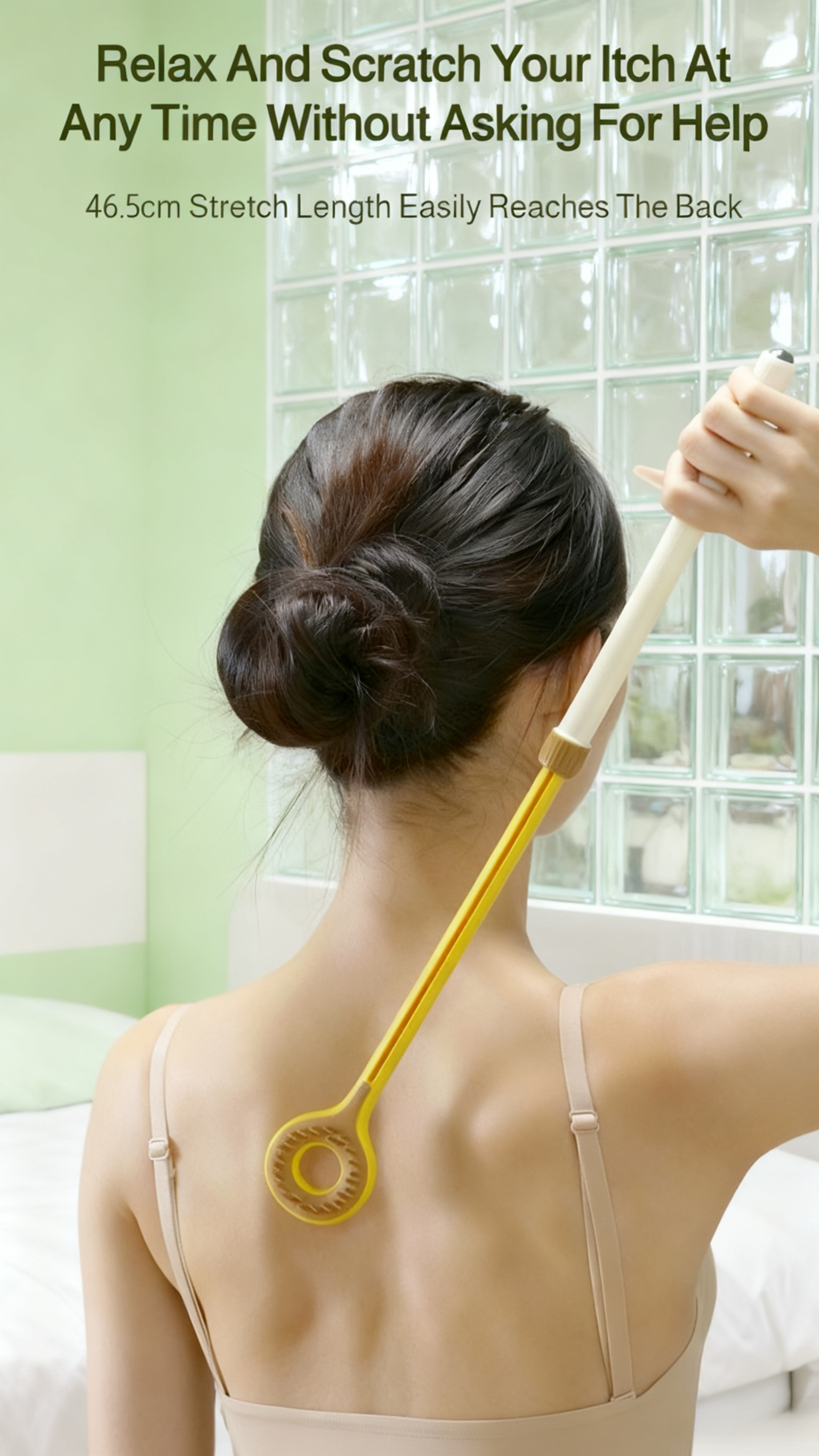 Telescopic Back Scratcher fully extended for easy reach