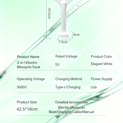 Electric Mosquito Swatter with Lamp