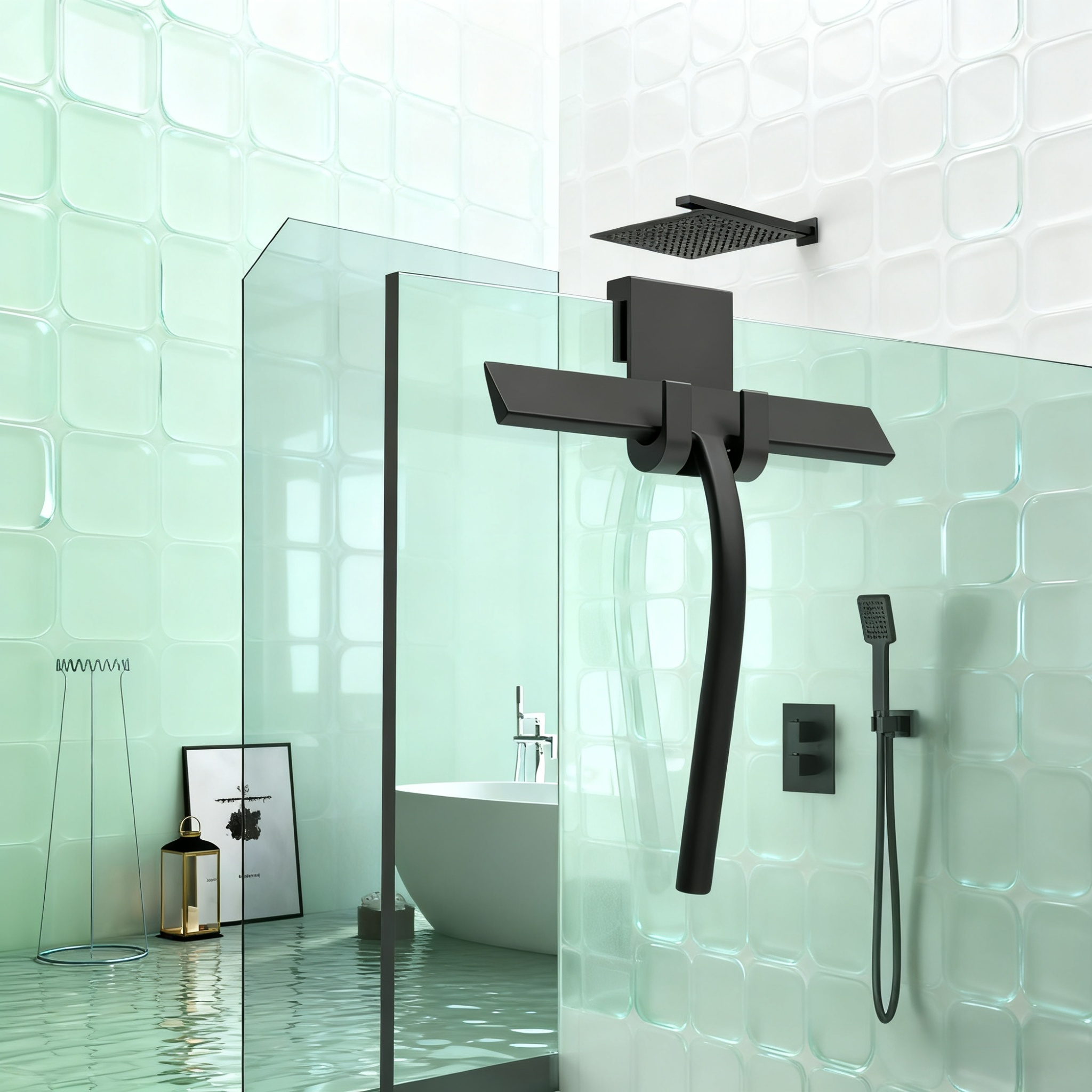 Bathroom Glass Silicone Squeegee Water Wiper Glass Cleaning Tool