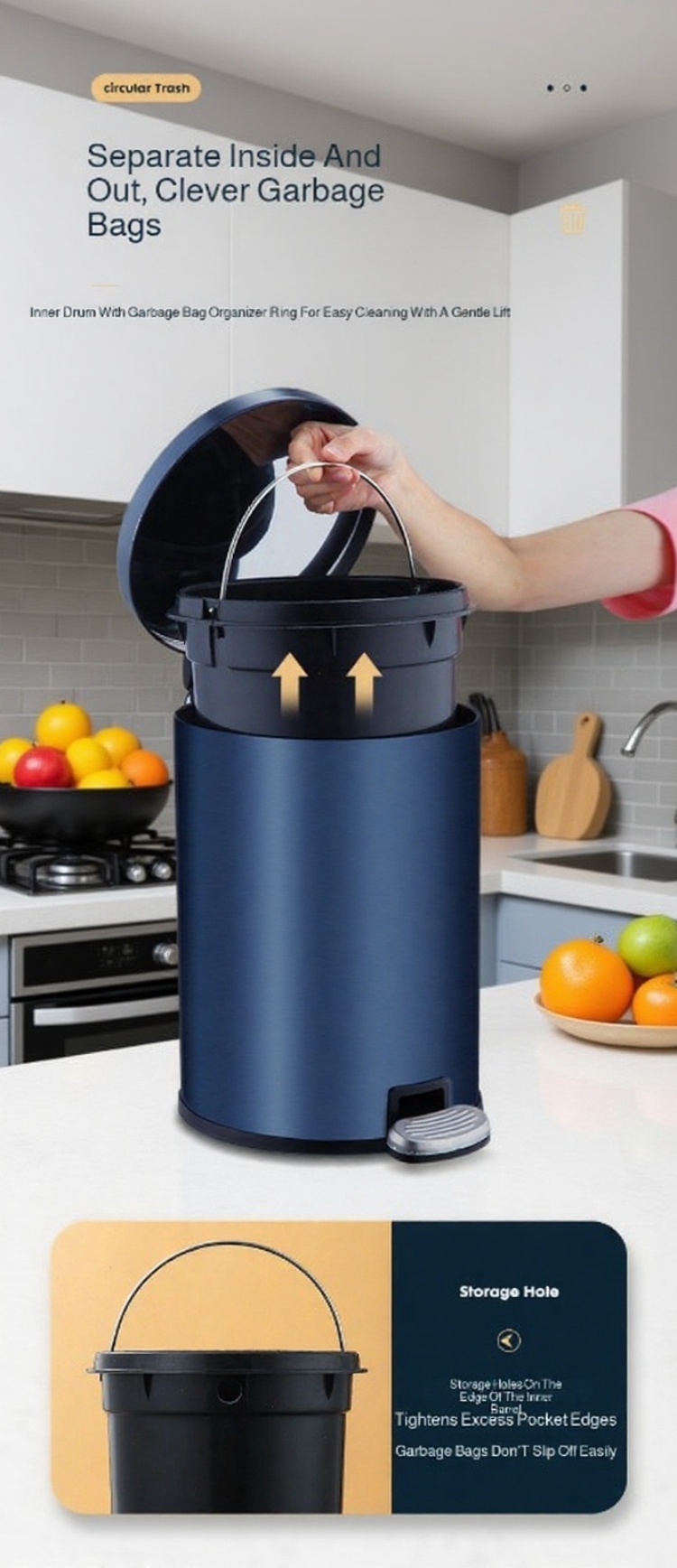 Close-up of slow lowering lid mechanism