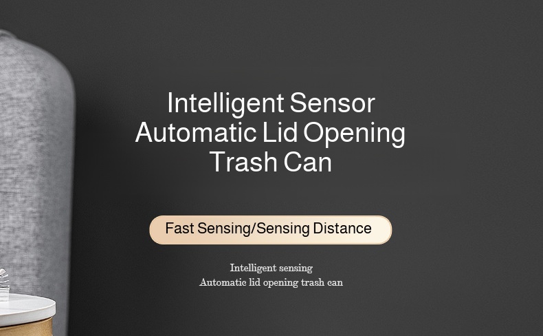 Square automatic trash can with lid for living room