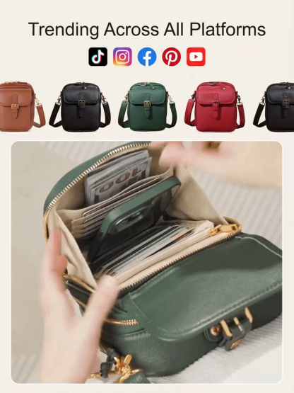 ✨ 【Milan Chic】Get the Paris Fashion A-List Look! ⭐ Premium Cowhide Vintage Messenger Bag — Yours for the price ofa meal!