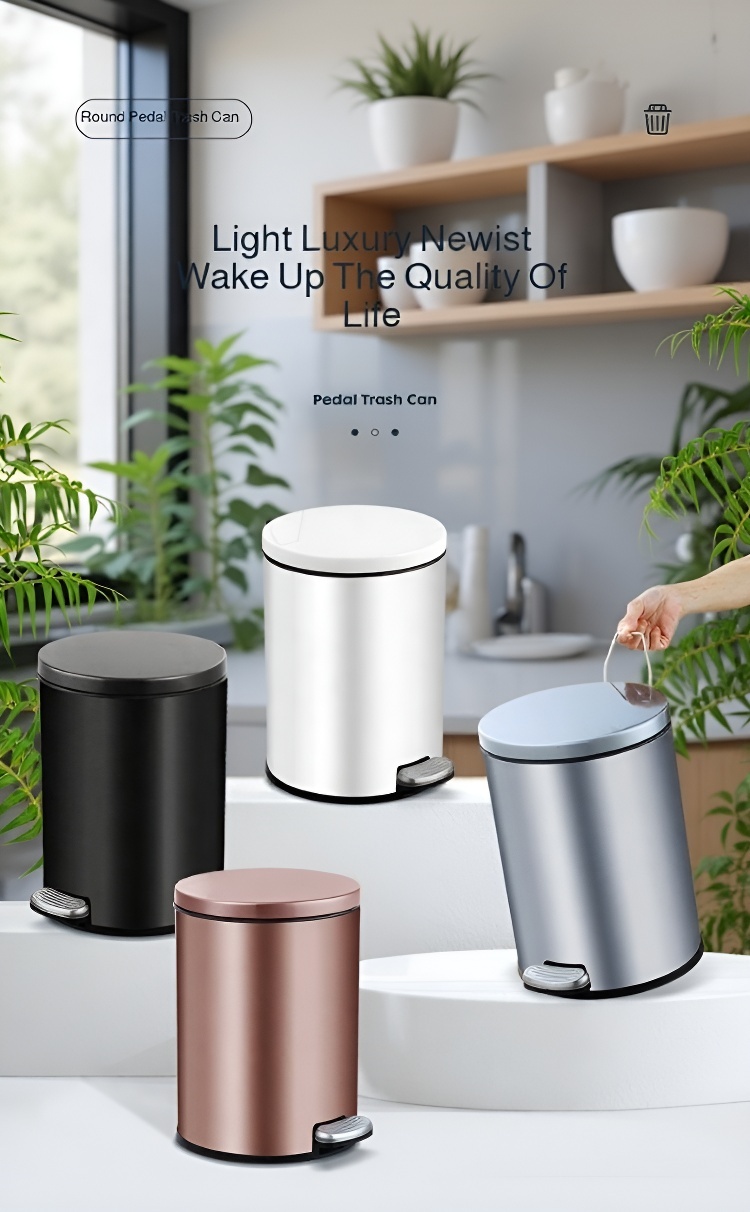 Non-slip bathroom trash can with thickened base