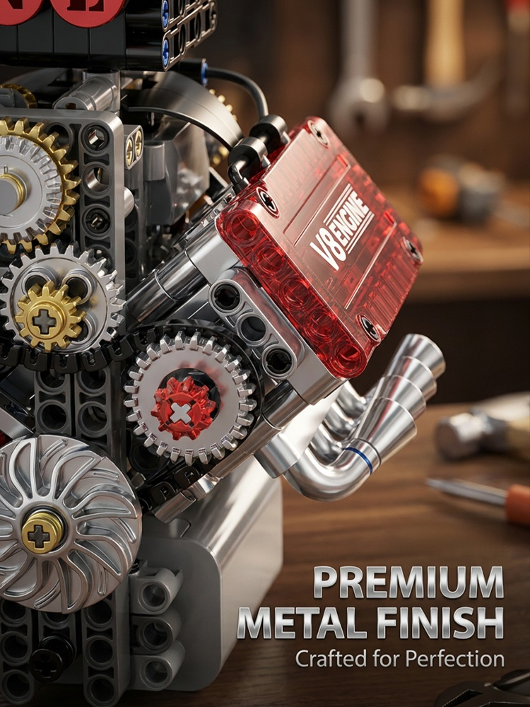 🏆Build Your Own V8 Functional STEM Kit - Show Off Skill, Boost Confidence! 478 Pcs🔥 