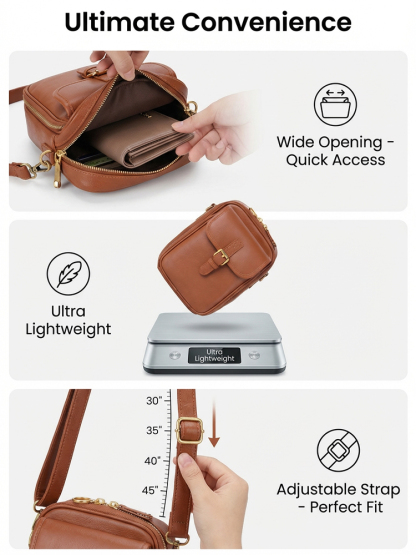 ✨ 【Milan Chic】Get the Paris Fashion A-List Look! ⭐ Premium Cowhide Vintage Messenger Bag — Yours for the price ofa meal!