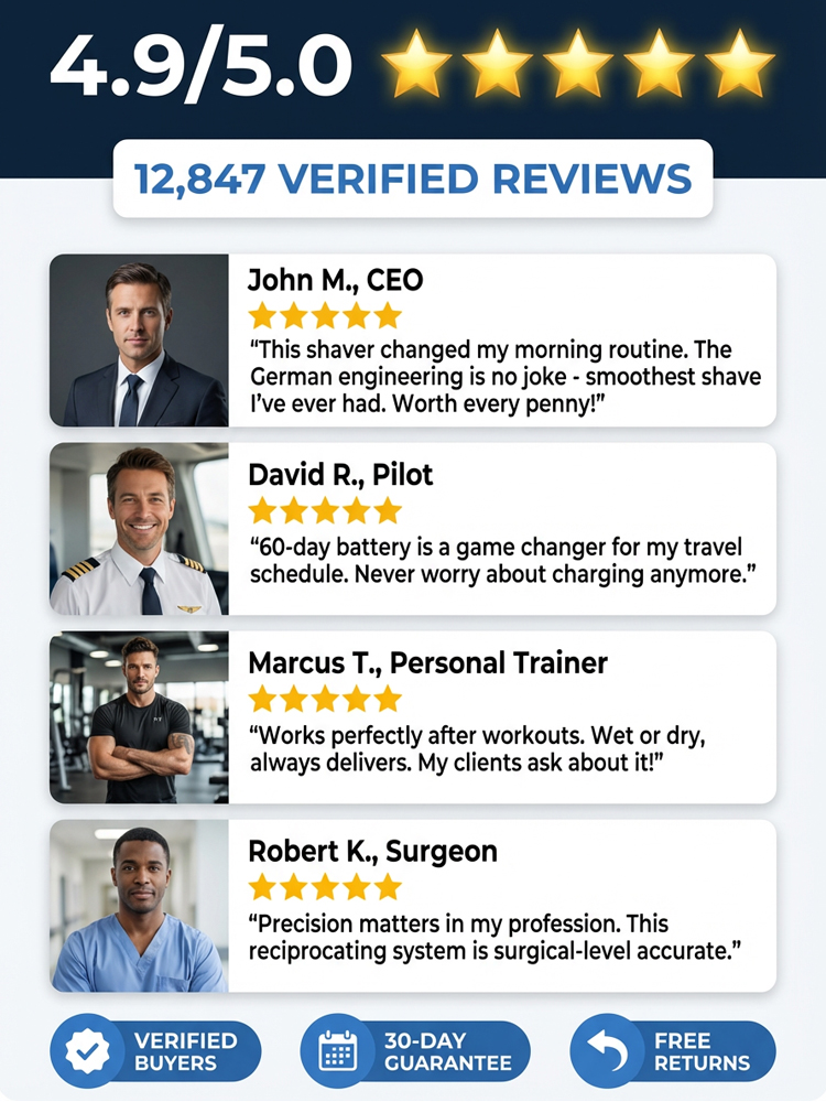 🔋【Ultra-Long Battery】Wet & Dry Foil Shaver for Tough Beards 