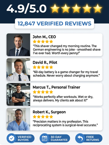 🔋【Ultra-Long Battery】Wet & Dry Foil Shaver for Tough Beards 
