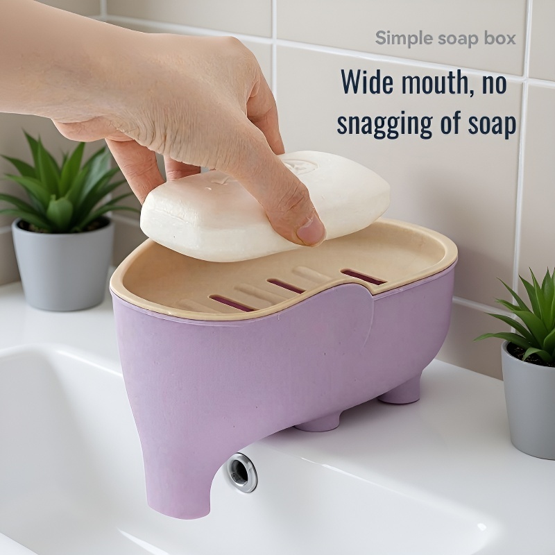 Double soap box rack for dormitory bathroom with cute design