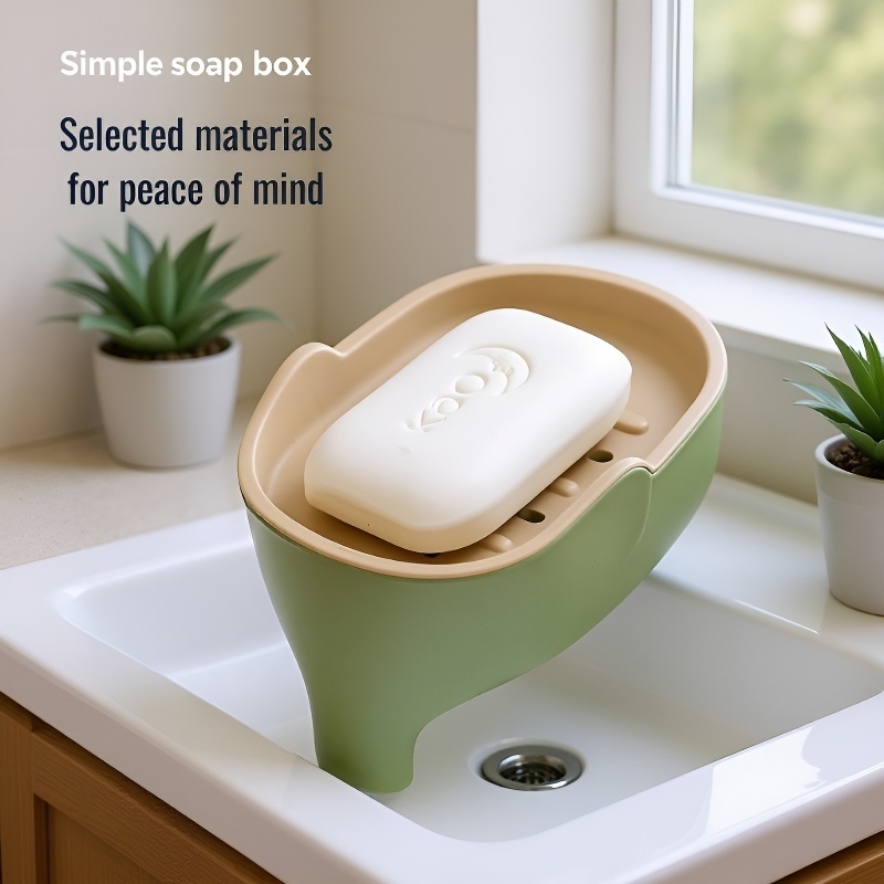 Double Soap Box Rack for Dormitory Bathroom Cute Home Drainage