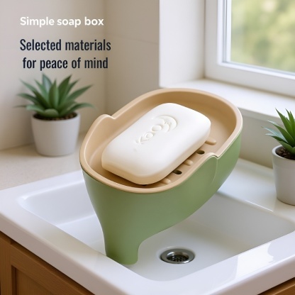 Double Soap Box Rack for Dormitory Bathroom Cute Home Drainage