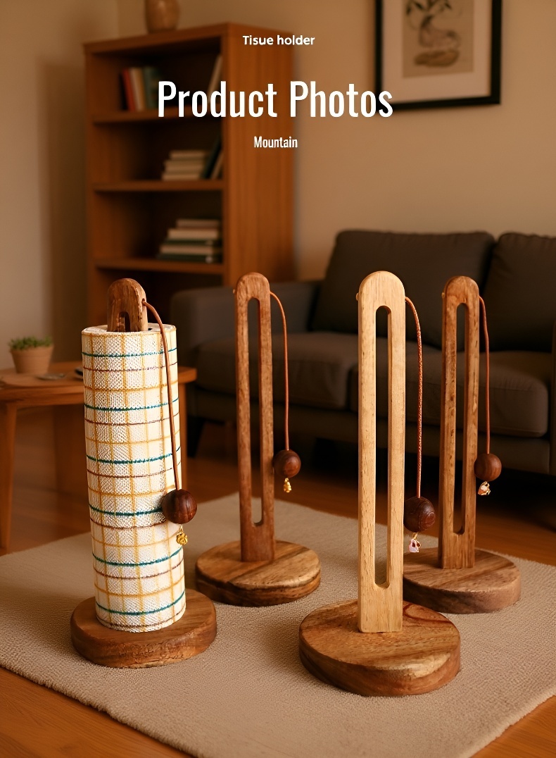 Eco-friendly wooden kitchen towel holder for modern homes