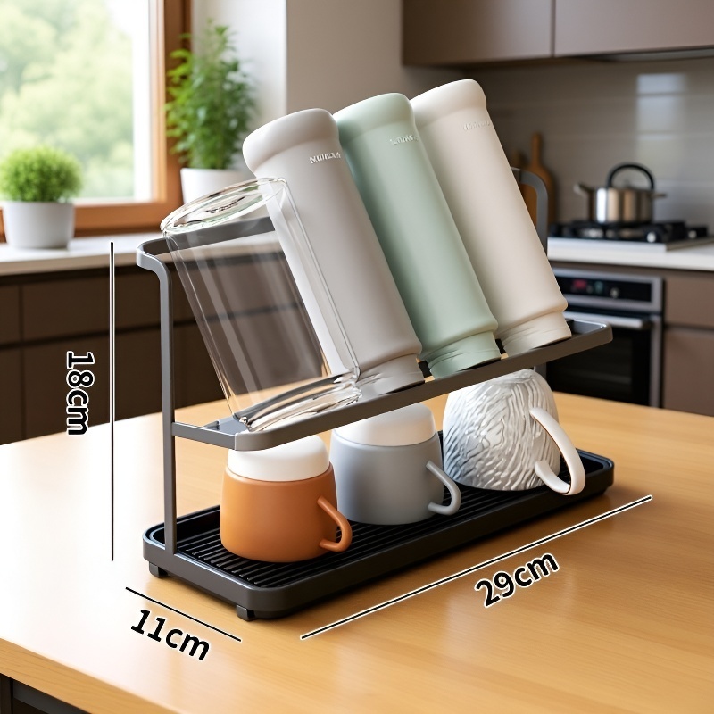 Double-Layer Kitchen Countertop Cup Rack