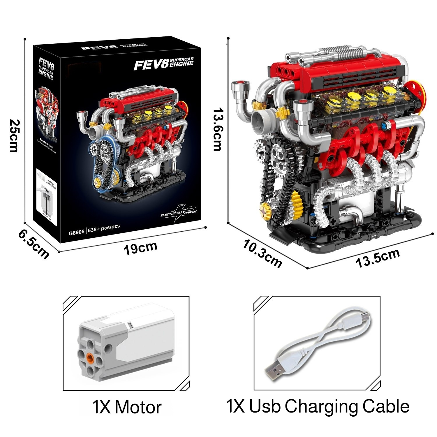 🏆Build Your Own V8 Functional STEM Kit - Show Off Skill, Boost Confidence! 478 Pcs🔥 