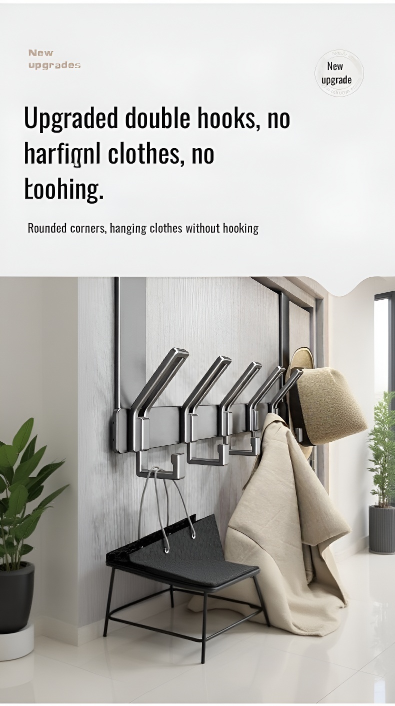 Sturdy metal hook hanger for bathroom accessories