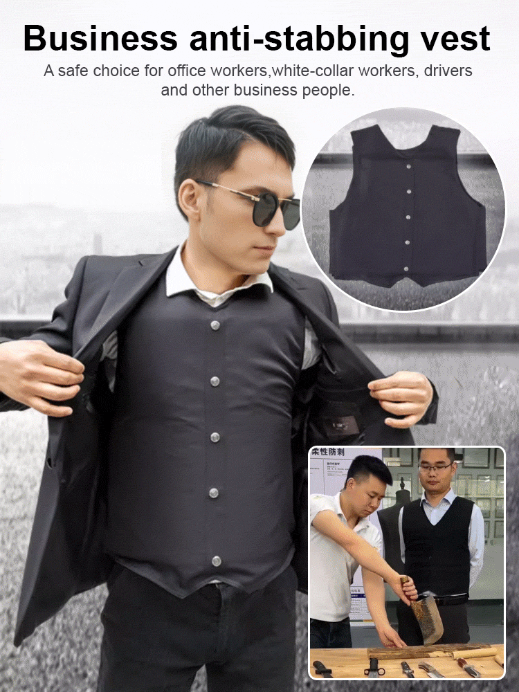 ✨ [Level III Protection] Ultra-Thin Bulletproof-Grade Stab Vest — 100% Concealable Under Suits & T-shirts! 🛡️