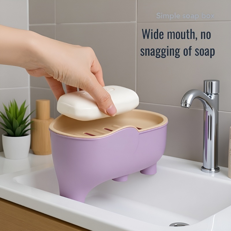 Double Soap Box Rack for Dormitory Bathroom Cute Home Drainage