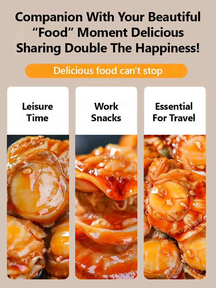 Wild-Caught Deep North Atlantic Scallops 🌊 from an exclusive 25-day golden harvest season! ⏳ Freshly-canned in a zesty Spicy Garlic sauce. 🌶️