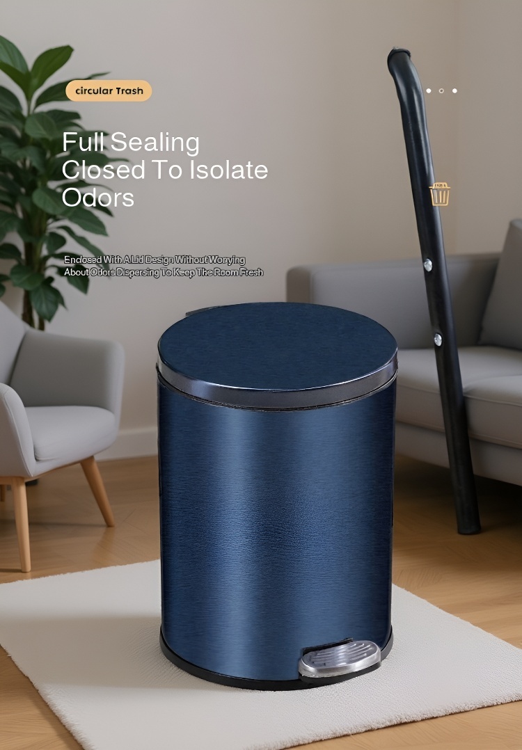 Compact and stylish bathroom garbage bin