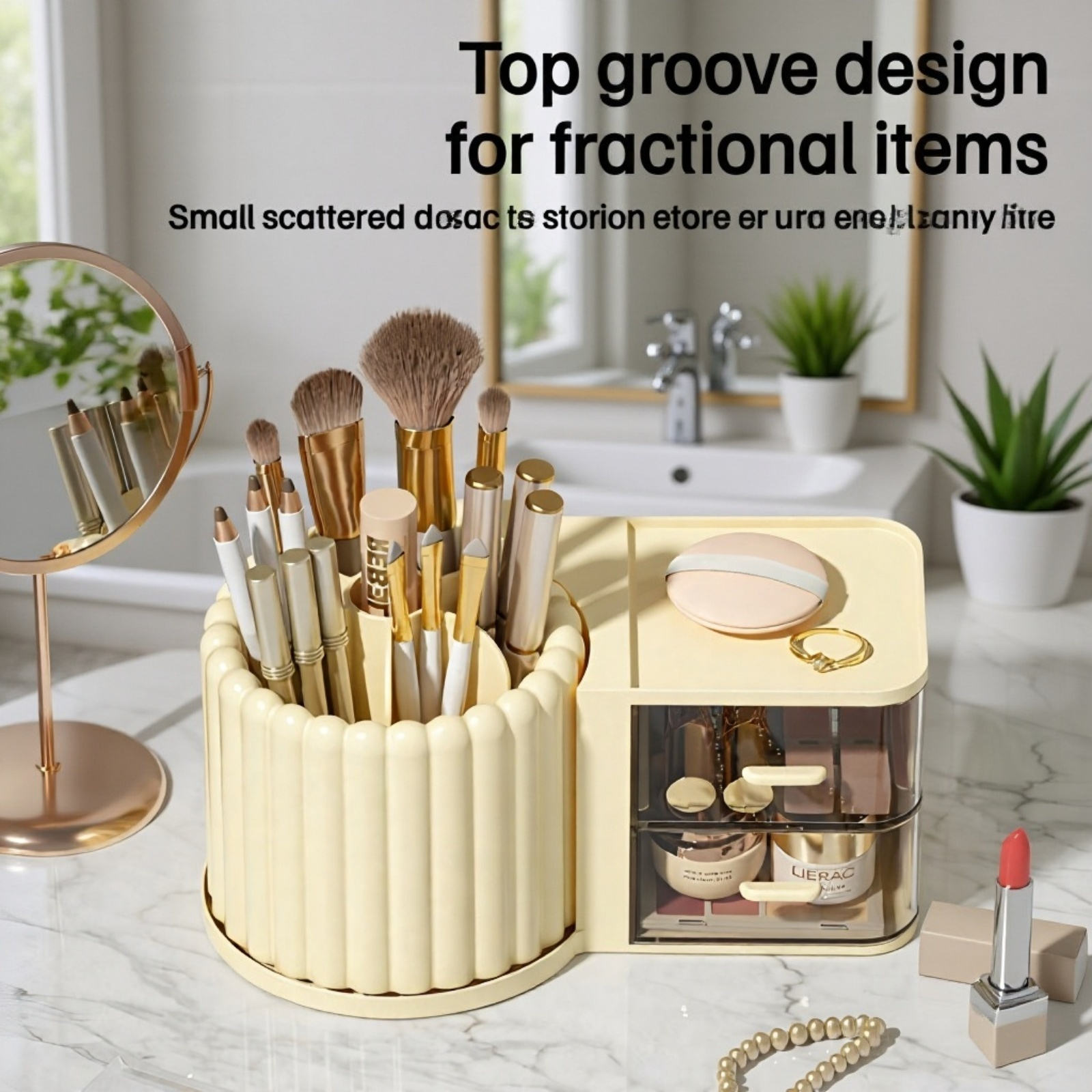 Light Luxury Rotating Cosmetics Storage Box for Desktop Dressing Table