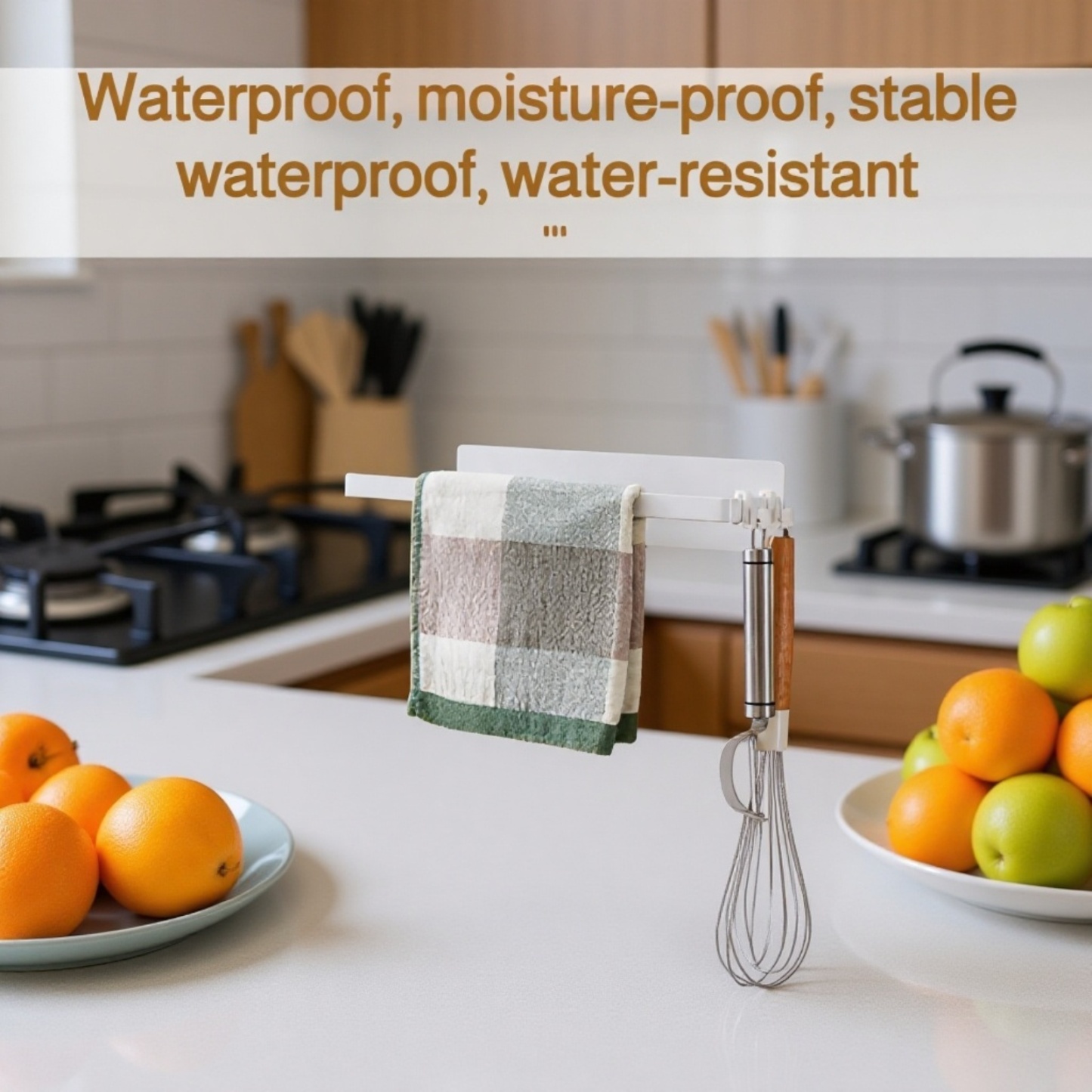 Modern Japanese Acrylic Towel Holder, No-Drill Adhesive Wall Storage Rack