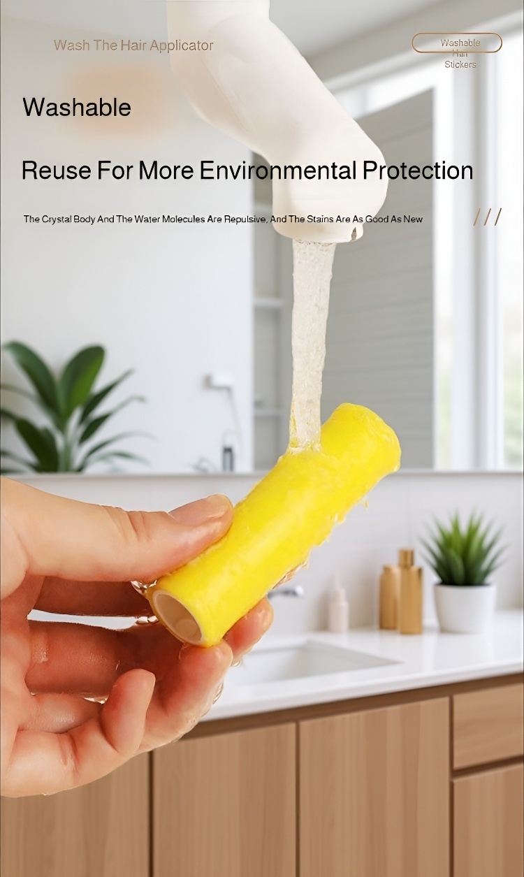 Sticky roller cleaning pet fur from sofa