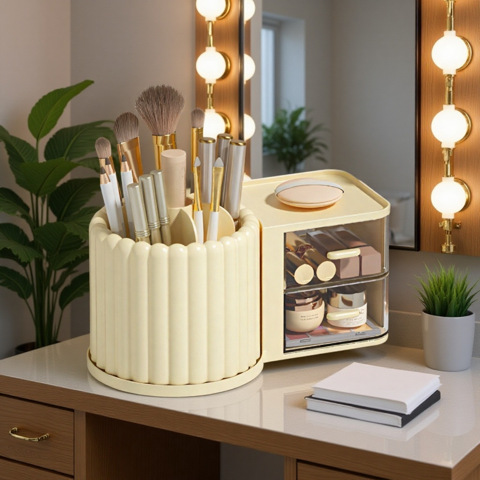 Light Luxury Rotating Cosmetics Storage Box for Desktop Dressing Table