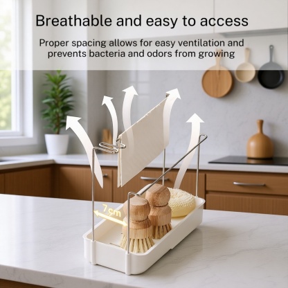 Hanging Towel & Countertop Storage Rack for Kitchen Supplies