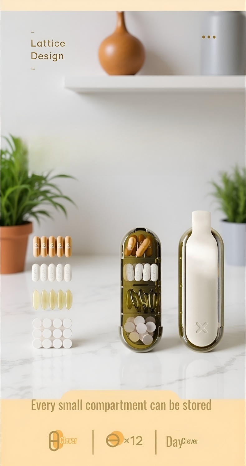 Compact travel pill case for elderly daily use