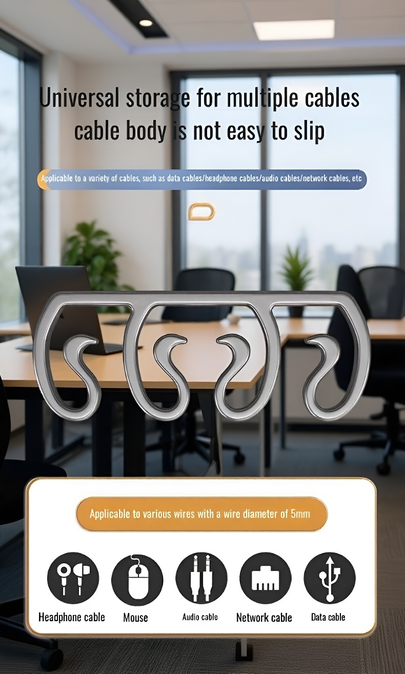 Universal cable organizer clip for multiple devices