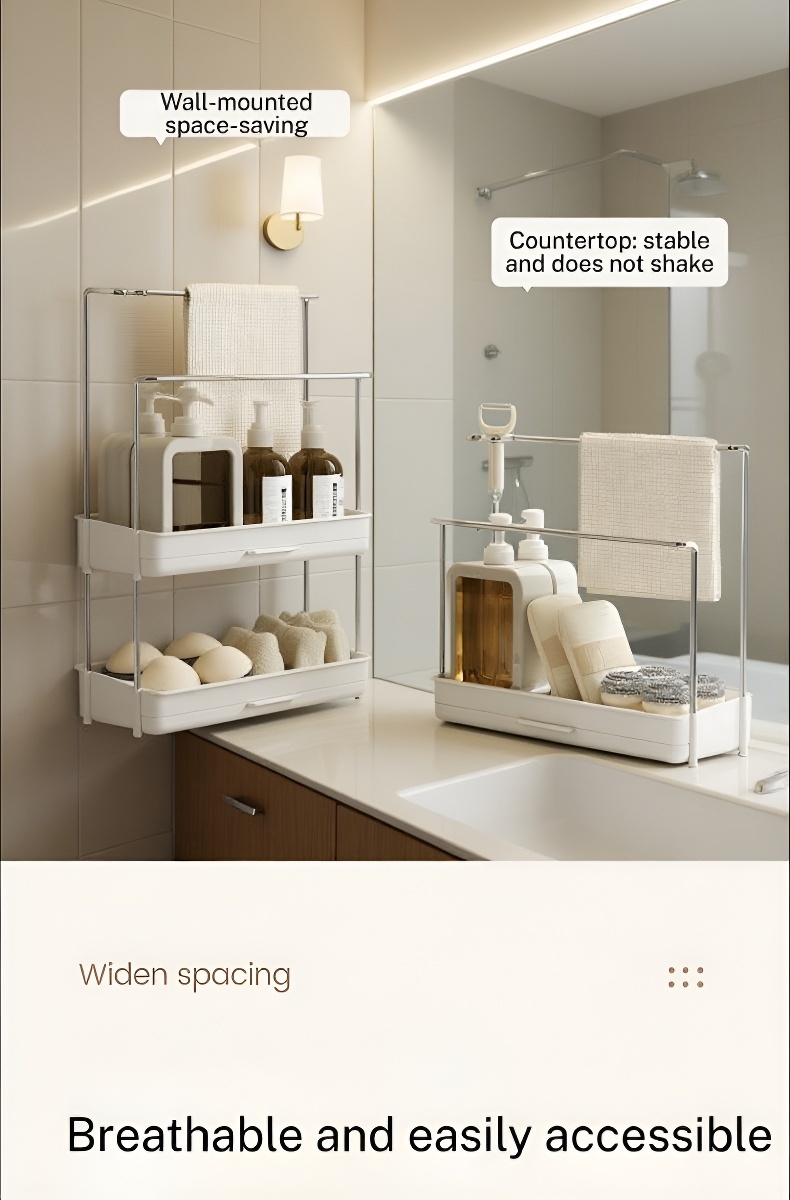 Countertop kitchen supplies holder with hanging feature