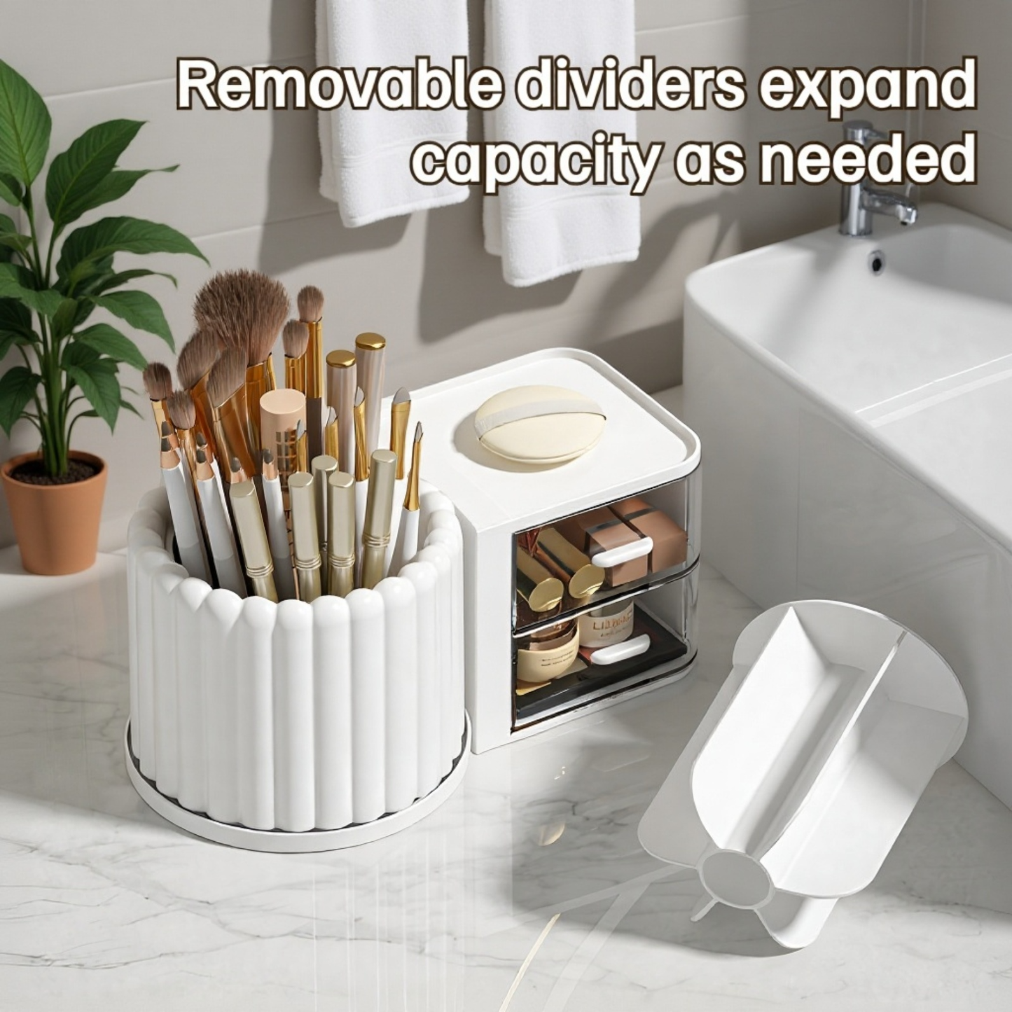 Light Luxury Rotating Cosmetics Storage Box for Desktop Dressing Table