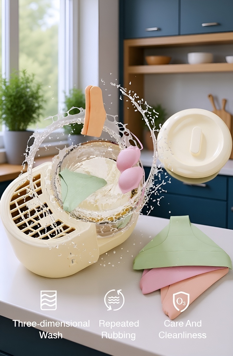 User operating the fully automatic washing machine