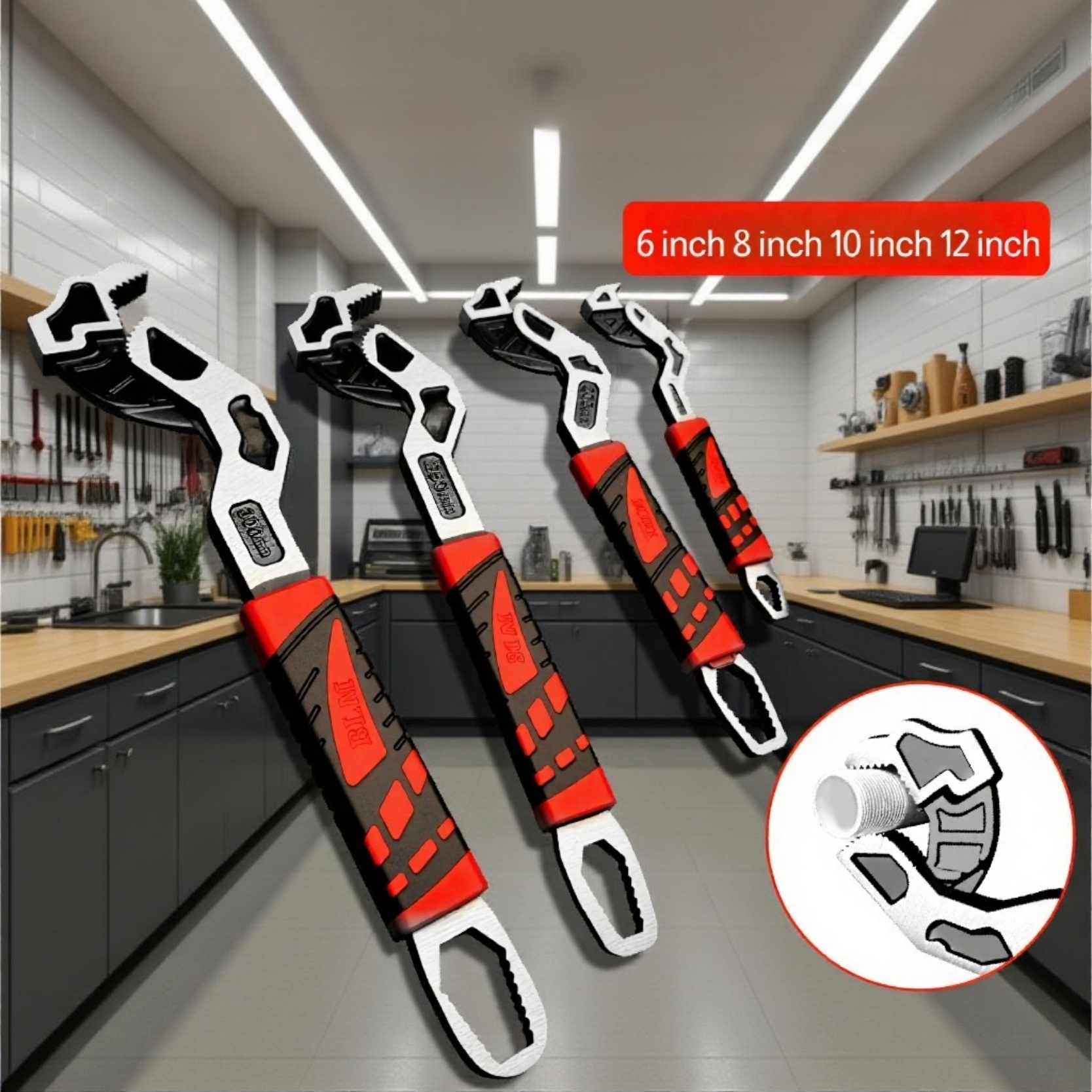 Large Caliber Self-locking Wrench close-up view