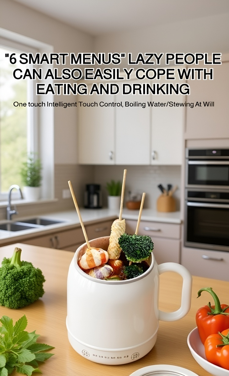 Healthy meal preparation with portable stew cup