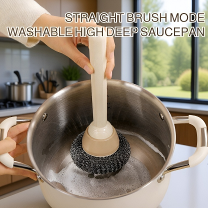 Adjustable Rotating Long Handle Pot Brush