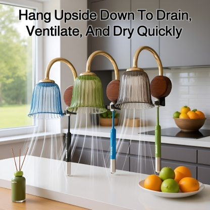 Inverted Magnetic Toothbrush Organizer with Suction Mount