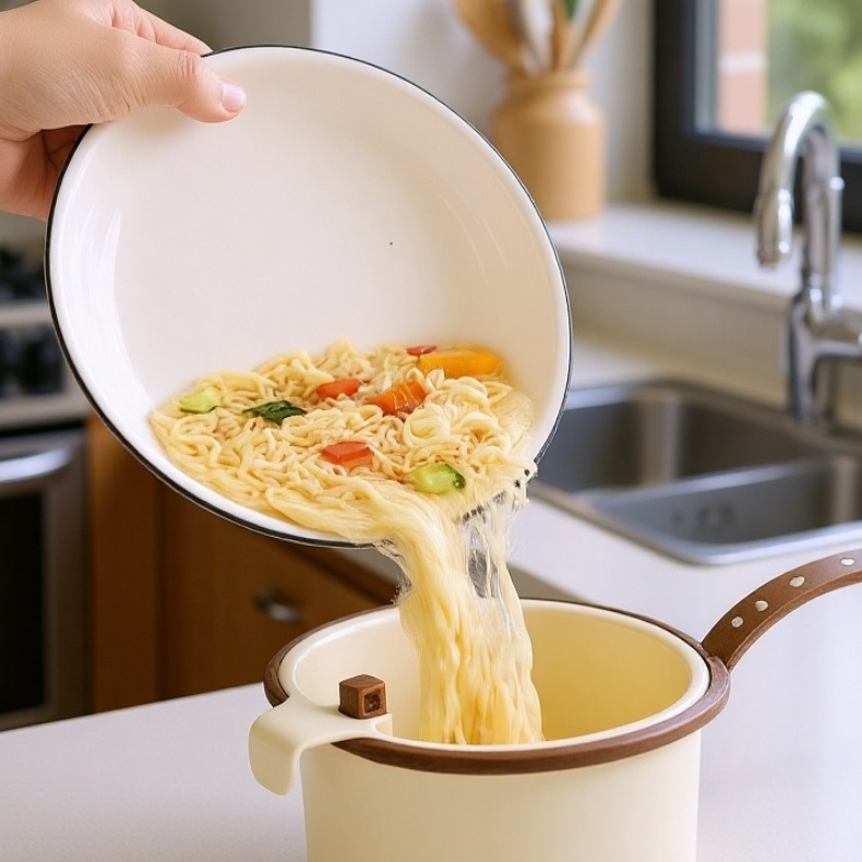 Hanging Sink Drain Basket attached to kitchen faucet