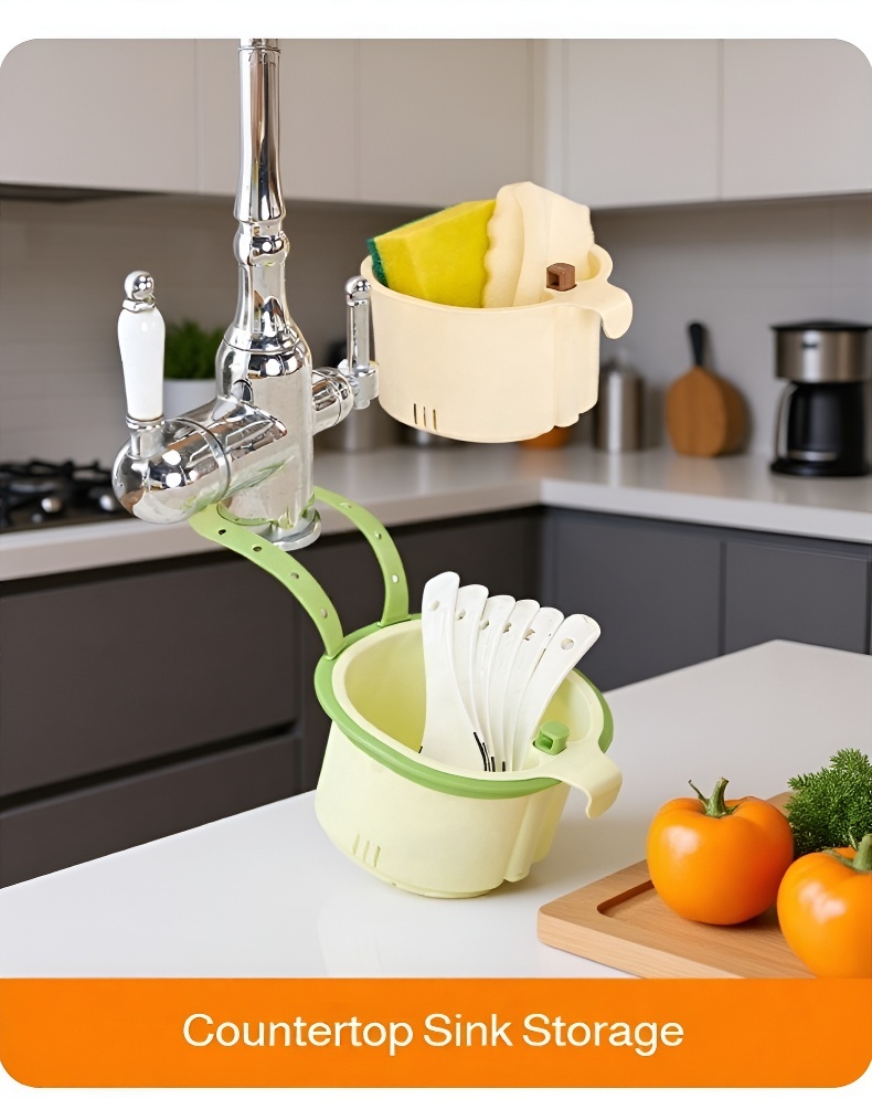 Durable plastic hanging sink organizer for everyday use