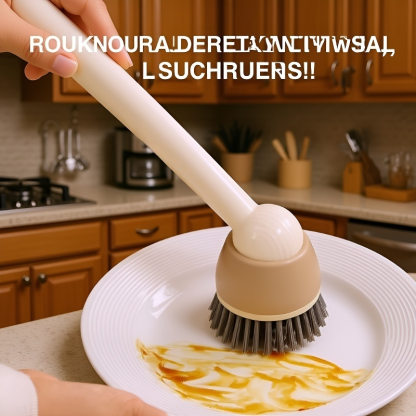 Adjustable Rotating Long Handle Pot Brush