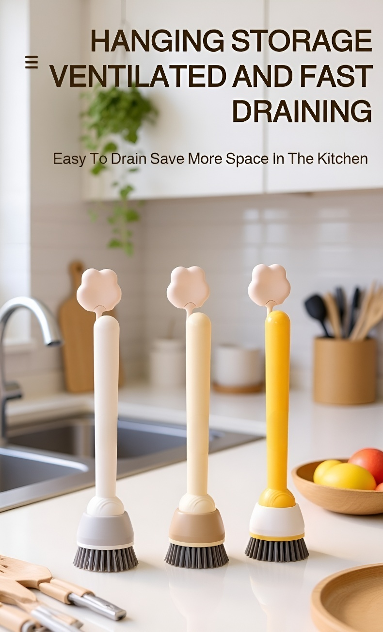 Pot brush with 360-degree rotating head