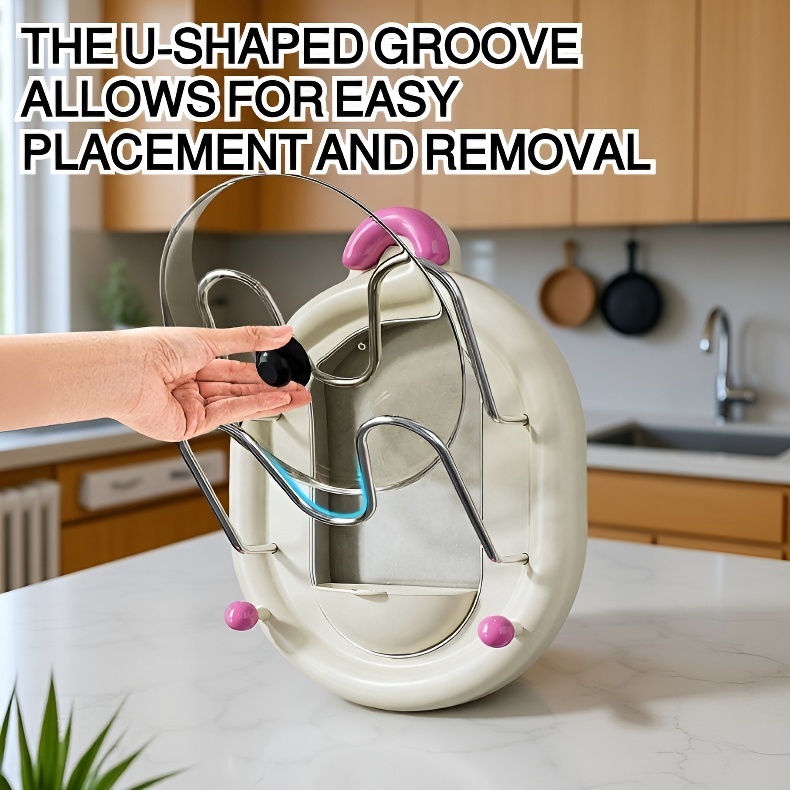 Kitchen nopunch double wall pot lid storage rack