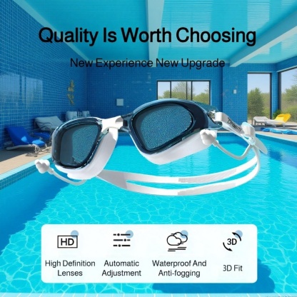 HD Anti-Fog Large Frame Swimming Goggles