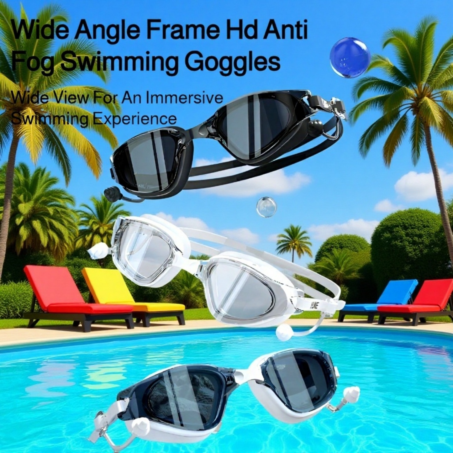 HD Anti-Fog Large Frame Swimming Goggles