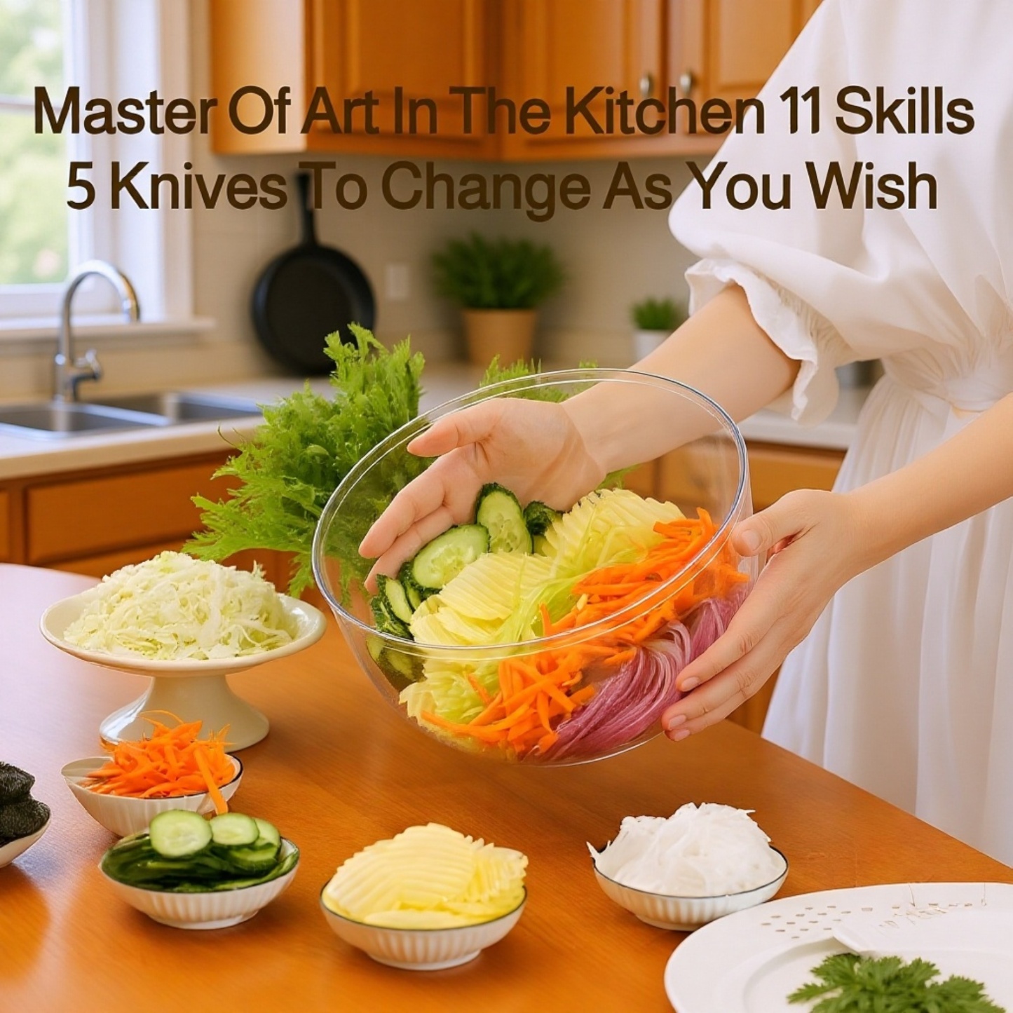  Multi-functional Vegetable Slicer with Drain Basket